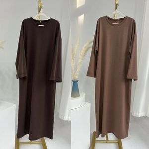 Abbigliamento etnico Spaccatura sciolta Abaya Muslim Hijab abito solido Abayas per donne Dubai Casual Sporty Wear Turchia Ramadan Islamic Kaftan