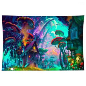Tapestries Polyester Mushroom Tapestry Vintage Illustrative Referenc Chart Fungu Colorful Vertical Aesthetic Wall Hanging For Bedroom Decor