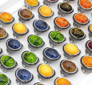 20 modelli ad anello gemma ambra naturale di pietra naturale PCSlot Styles di gioielli di moda di dimensioni miste1848495