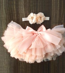 Niemowlęta Tutus za 10 kolorów nowonarodzone kolorowe kolory tutu skrits z opaską kwiatową 2pcs Ustaw niemowlę sukienkę urodzinową Toddler3319422