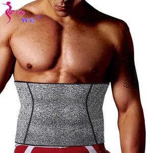 Sexywg Männer Taillentrainer Rückenstützen schlanke Körper Shaper Gürtel Korsett Neoprene Sauna -Gurt Sport Top -Klammer Schlampe Faja Shapewear 240412