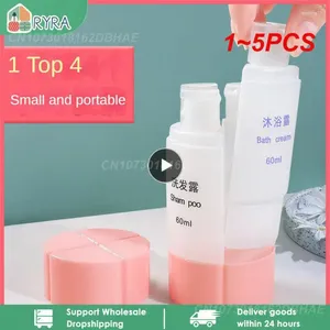 Liquid Soap Dispenser 1-5pcs Travel Sub-Bottling Four-in-One Portable Set Shampoo Shower Gel Lotion Refillable Bottles Cosmetic PP Cream