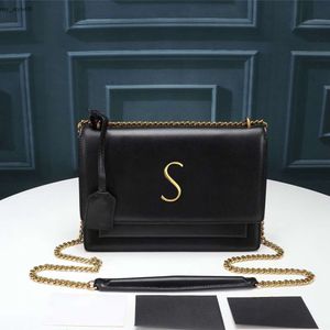 YSLBAGS LSシューズミラー品質SIREゴールドチェーンサンセットイブニングバッグ7Aデザイナーレディースメンズエンベロープパフ3243