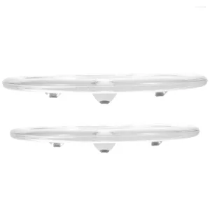 Titulares de vela 2 PCs Copo Coasters mesa de vidro transparente decoração de casamentos de casamento Pillar Plate Dining Home Round Holders Candlestick