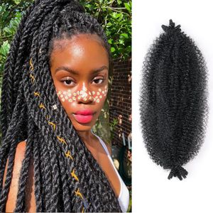 Sunfay Kinky Twist Marley Braiding tığ işi saç sentetik önceden ayrılmış bahar afro bükül