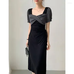 Party Dresses Spring Summer Fashion Elegant Round Neck Short Sleeve Casual Versatile Western Commuter Show Thin Women's Clothing