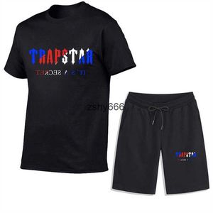 Sportwear Fashion Designer Mens Tracksuits Summer Shirt Trapstar Tryckt två-stycken Brand Tee Cotton Short Sleeve T-shirt Shorts Casual Sports Set