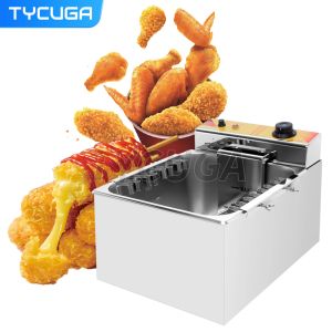 Fryers Commercial Automatic Cheese Hot dog Sticks Fryer 12L Large Capacity 110V Electric Deep Hot Corn Dog Fryer Machine Snack Machines