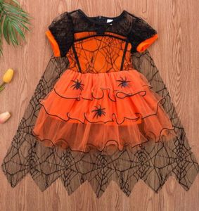 Girls Halloween Witches Fancy Dress Costume Witch Outfit Kids Cosplay Party Baby Lace Rainbow Outfit Kids Party 05T4424474