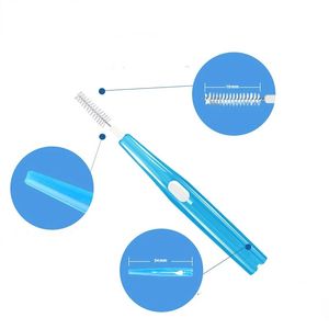 2024 Interdental Brush Clean Between the Teeth Tandborste Rengöring Oral Tools Dental Ortodontics Portable 0,6-1,2 mm - för Interdental