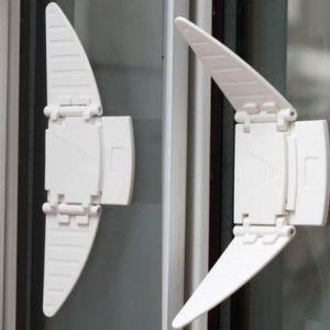 Cortões de lápides asas em forma de bebê guardas de borda deslizante Windows Stopper Lock Bloqueio Protetor de segurança 20pcs/lote