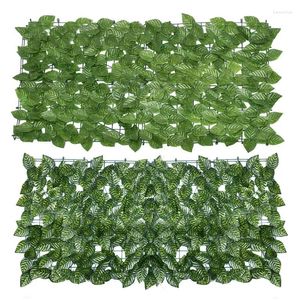 Dekorativa blommor konstgjorda växter Ivy Hedge Staket Paneler Rolling Screen Leaf Precity Balkong Dekor Trädgårdsmaterial