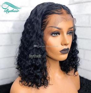 BYTHAIR PRE PRUTURADO BOB BOB WELT WAVY LACE FRONTE PARA MULHERES NEGRAS LIDA COM LAÇA COM CABELO BABE