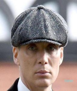 Wool Newsboy Caps Men Herringbone Flat Caps Gatsby Cap wełniane wełniane czapki golfowe HATS Inspirowane kapeluszem Winter Peaky Blinders2197233