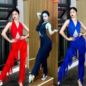 Sahne Wear 3 Renk Modern Dans Kıyafetleri Seksi Cotout Latin Üstler Kadınlar İçin Dans Kostümleri Chacha Samba Dance Goodwear 9428