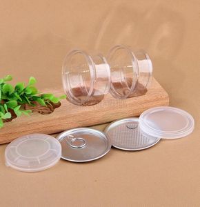 jarra de plástico transparente Pet com tampa da tampa de metal TIN INSTRAÇÃO POLECIMENTO A RING BHO OI CONTENTIMENTO DE CONTECTAVE ALIMENTAÇÃO DE HERB Storage 100ml DHF12787590259