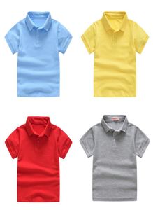 Pojkar Solid Polo Shirts Kids Short Sleeve Tops Toddler Boys Lapel Shirts Teens Casual kläder Kids Girls Cotton Tshirts 062101308714903