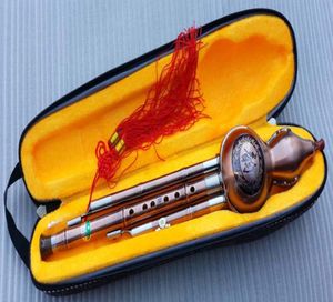 Professional Yunzhi Chinese Hulusi Gourd Cucurbit Flute Bb Wind Instrument with Case1021564