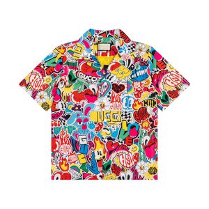 도매 남자 패션 플로럴 프린트 셔츠 캐주얼 버튼 짧은 소매 하와이 셔츠 세트 여름 해변 디자이너 드레스 셔츠 222