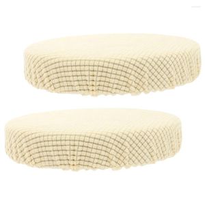 Chair Covers 2 Pcs Round Seat Protector Cover Stretch Stool Pad Decorative Cushion Slipcover Circle Elastic