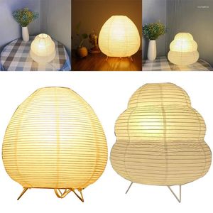 Bordslampor Bedside Study Lamp Rice Paper Creative Tripode Floor Handgjorda skrivbordsdekorativa Lantern Light For Living Room Sovrum