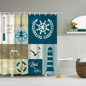 Shower Curtains Nautical Series Polyester Fabric Bathroom Decor Ocean Curtain