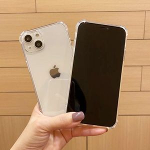 iPhone 15 13 12 11 14 Pro Max Plus Silicone Bumper Transparent Back Cover Protect Protect Screenの豪華な衝撃プルーフ透明な電話ケース