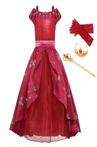 Mädchen Klassiker Prinzessin Elena Red Cosplay Kostüm Kids of Avalor Elena Kleid Kinder ärmellose Party Halloween Ballkleid Outfits 22553899