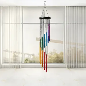 Dekorative Figuren Metall Aluminiumrohr Wind Chime Regenbogen Spiralmodellierung Europa Style Hangings Hauszubehör A Valentinstags Geburtstag