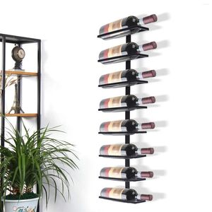 Kitchen Storage 8-Tier Wall Mounted Wine Rack Vintage Metal Bottle Display Holder