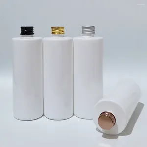 Förvaringsflaskor 20 st 350 ml tom plast schampo kosmetiska guld svart aluminium kepsar lotion container diy olje tvätt containrar