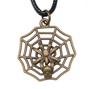 Pendant Necklaces 1pcs Skull Spider Web Pendants And Accesories Charms For Jewelry Making Gift Chain Length 45 4cm