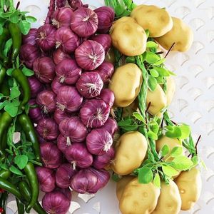 Fiori decorativi simulazione di patate vegetali a corda di verdure finte artificiali.