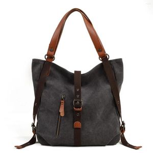 Bag 2024 Muchuan Canvas Women's Leisure Single Shoulder Multi-functional Double Bucket Messenger