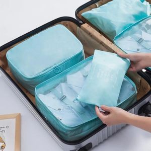 Depolama çantaları 7pcs/set Seyahat Organizer Bavul Paketleme Set Kılıfları Taşınabilir Bagaj Kıyafet Ayakkabı Koşusu Organizatörleri Küpler