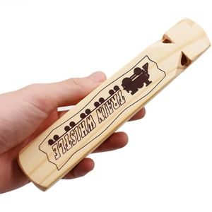 Solid Wood Train Whistle 4 Tones Noisemaker Toys and Conductor for Birthday Party Carnival Pris Game Cheering Prop 240408