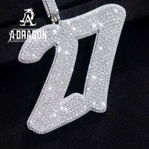 High Quality Number VVS Moissanite Diamonds Custom Pendant Sier Factory Wholesale Jewelry For Cuban Link Chain