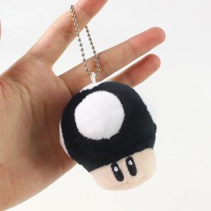 Keecheins 10pcs/set 6 cm Game anime kawaii simpatico cartone animato pianta di funghi peluche peluche morbida bambola di bambole a sospensione Keychain kid regalo