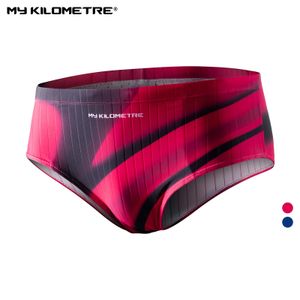 My Kilometer Mens Lycra Swim Briefs Swimsuit Swimmings Satings Cintura baixa com corte de gaiola de cordão ajustável Swim Brief 240410