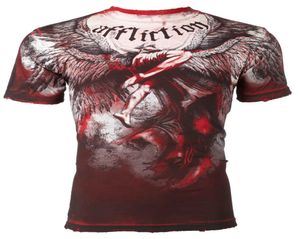 Мужская футболка Mens Mens SS Tshirt Upward Angel Wings Red Stain Biker VTG Tops S3XL8348068