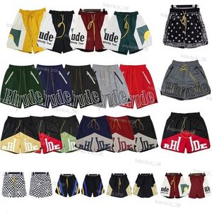 Designer Mens Shorts Rhude Shorts Summer Fashion Beach Pants Män Högkvalitativ gata slitage Rödblå svarta lila byxor Mens Kort USA -storlek Gym Shorts Running Shorts Shorts