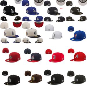 Unisex Ready Stock Fitted Caps Letter Hip Hop Baseball Hats Vuxen Bomull Flat Stängd hink Hat Logotyp Utomhus Sport Stängt nät CAP