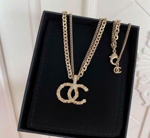 C family floating carved letter necklace plated with 18K Gold Xiaoxiang double layer Necklace xianggrandma clavicle chain can be e1554072