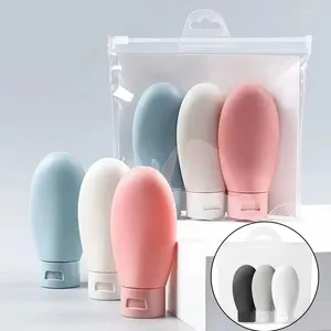 Storage Bottles 3Pcs Soft Silicone Refillable Set Lotion Shampoo Squeeze Tube Container Empty Bottle Travel Botttle Beauty Makeup Tools