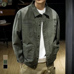 Denim Jackets Mann Khaki Cargo Jeans Mantel für Männer Vintage großer Marken -Winter -Außenbekleidung Herrenbekleidung im niedrigsten Preis S Y2K Rock 240408