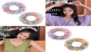 2020 anel de cabelo doce doce estampa arco -íris amplo rabo de cavalo intestino scrunchies elásticos bobble hairband women girl hair corpe holder 9129824