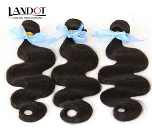 Индийские человеческие плетения волос Связь 100 необработанные 8а индийские волосы для тела 3 шт.