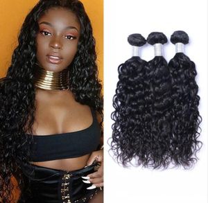 Water Wave Bundles Mongolian Wet and Wavy Human Hair Extensions Non Remy Hair 3 Pieces9298052