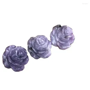 Dekorative Figuren Natural Quarz Crafts Crason Verlangen Reiki Heilsteine Lepidolithblume für die Heimdekoration