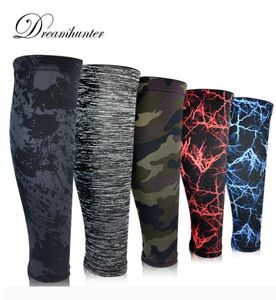 1 Paar gedruckte Tarnkalbärmel Fitness Shin Guard Komprimierung Basketball Fußball Socken Laufen Beinklammerschutz 3798024